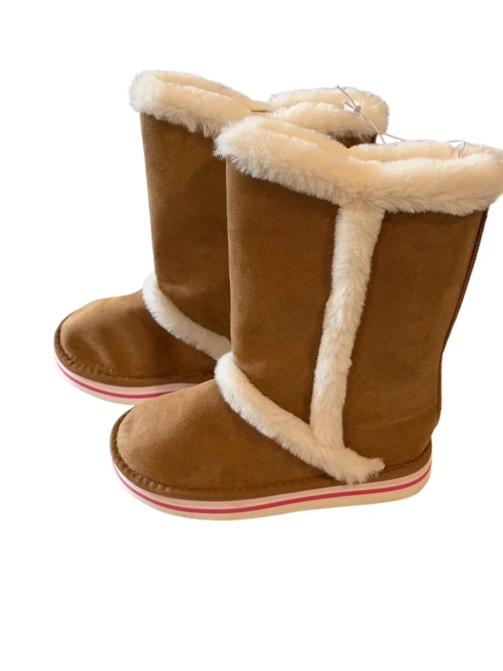 Old Navy Girls Faux Fur Winter Boots Tan Size 13 NWT Cozy Boots